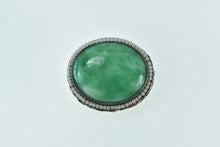 Load image into Gallery viewer, Ornate Victorian Jade Oval Filigree Pin/Brooch