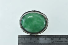 Load image into Gallery viewer, Ornate Victorian Jade Oval Filigree Pin/Brooch