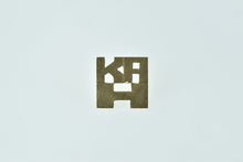 Load image into Gallery viewer, 14K K A H Monogram Squared Letter Lapel Pin/Brooch Yellow Gold
