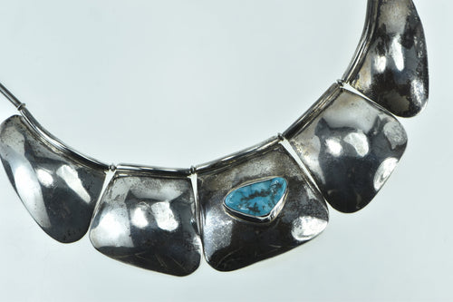 Sterling Silver Mary Rita Padilla Turquoise Navajo Collar Necklace 14