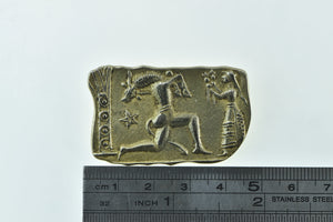 Sterling Silver Mythology Satyr Ornate Statement Pin/Brooch