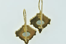 Load image into Gallery viewer, 14K Oval Mystic Topaz Ornate Vintage Dangle Earrings Yellow Gold
