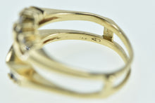 Load image into Gallery viewer, 14K Chevron Sapphire Diamond Wrap Wedding Ring Yellow Gold