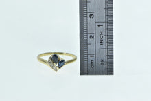 Load image into Gallery viewer, 14K Pear Sapphire Diamond Wavy Statement Ring Yellow Gold