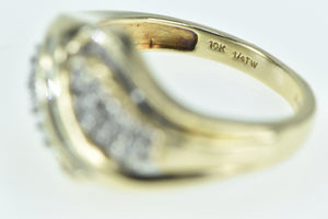 10K Wavy Vintage Diamond Cluster Statement Ring Yellow Gold