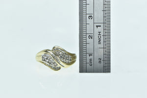10K Wavy Vintage Diamond Cluster Statement Ring Yellow Gold