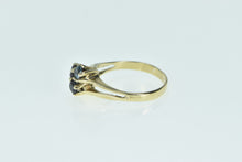 Load image into Gallery viewer, 14K Blue Topaz Amethyst Vintage Bypass Ring Yellow Gold
