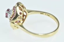 Load image into Gallery viewer, 14K Oval Ruby Diamond Ballerina Halo Statement Ring Yellow Gold
