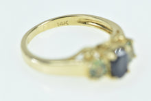 Load image into Gallery viewer, 14K Oval White &amp; Green Sapphire Statement Ring Yellow Gold