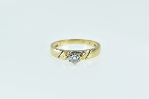 14K 0.21 Ct Diamond Solitaire Promise Engagement Ring Yellow Gold