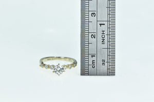 14K 0.55 Ctw Diamond Round Vintage Engagement Ring Yellow Gold
