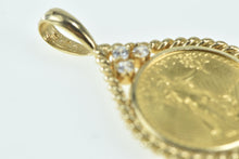 Load image into Gallery viewer, 14K 1/10th Oz American Half Eagle Diamond Pendant Yellow Gold