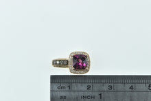 Load image into Gallery viewer, 14K LeVian Cushion Rhodolite Diamond Halo Pendant Rose Gold