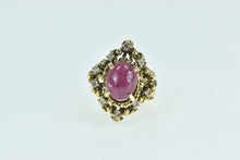 Load image into Gallery viewer, 14K 3.77 Ctw Oval Ruby Diamond Statement Ring Yellow Gold