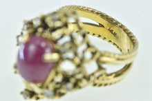 Load image into Gallery viewer, 14K 3.77 Ctw Oval Ruby Diamond Statement Ring Yellow Gold