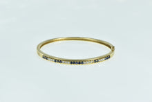 Load image into Gallery viewer, 14K Sapphire Diamond Vintage Oval Bangle Bracelet 6.5&quot; Yellow Gold