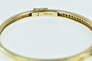 14K Sapphire Diamond Vintage Oval Bangle Bracelet 6.5" Yellow Gold