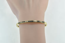 Load image into Gallery viewer, 14K Sapphire Diamond Vintage Oval Bangle Bracelet 6.5&quot; Yellow Gold