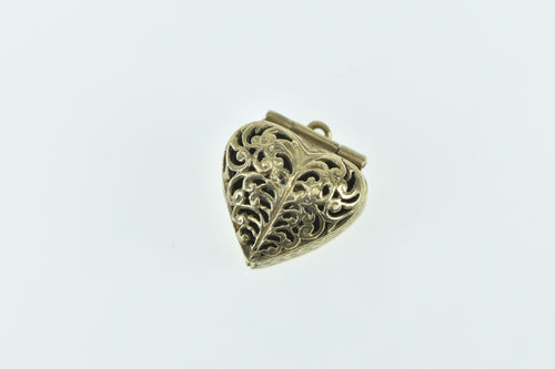 9K 3D Articulated Heart Engagement Ring Proposal Charm/Pendant Yellow Gold