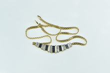 Load image into Gallery viewer, 14K 3.00 Ctw Baguette Sapphire Diamond Chain Necklace 17.75" Yellow Gold
