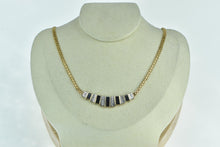 Load image into Gallery viewer, 14K 3.00 Ctw Baguette Sapphire Diamond Chain Necklace 17.75" Yellow Gold
