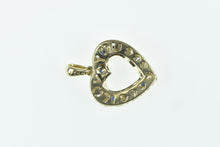 Load image into Gallery viewer, 10K Heart Sapphire Diamond Love Symbol Pendant Yellow Gold