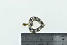 Load image into Gallery viewer, 10K Heart Sapphire Diamond Love Symbol Pendant Yellow Gold