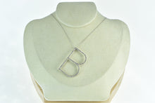 Load image into Gallery viewer, 10K Diamond Inset B Letter Initial Monogram Pendant White Gold