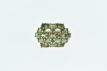 Load image into Gallery viewer, 10K Oval Green Tourmaline Domed Cluster Ring Yellow Gold