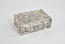 Load image into Gallery viewer, 800 Silver 1910's Antique German Backgammon Hanau Street Scene Trinket Box