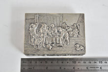 Load image into Gallery viewer, 800 Silver 1910's Antique German Backgammon Hanau Street Scene Trinket Box