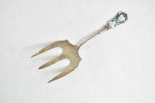 Load image into Gallery viewer, Sterling Silver Gorham Floral Enamel Ornate Bread Fork 8"