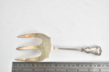 Load image into Gallery viewer, Sterling Silver Gorham Floral Enamel Ornate Bread Fork 8"