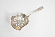 Load image into Gallery viewer, Sterling Silver Antique Pierced Almond Scoop Spoon 7.75"