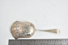 Load image into Gallery viewer, Sterling Silver Antique Pierced Almond Scoop Spoon 7.75"