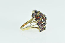 Load image into Gallery viewer, 10K Oval Garnet Vintage Domed Cluster Statement Ring Yellow Gold