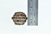 Load image into Gallery viewer, 10K Oval Garnet Vintage Domed Cluster Statement Ring Yellow Gold