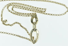 Load image into Gallery viewer, 10K Round & Baguette Diamond Tiered Drop Necklace 17.25" Yellow Gold