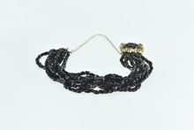 Load image into Gallery viewer, 10K Elaborate Victorian Layered Garnet Box Clasp Bracelet 6" Yellow Gold