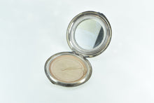 Load image into Gallery viewer, Fine Silver Victorian Flower Engraved Mirror Powder Case