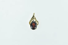 Load image into Gallery viewer, 14K Vintage Oval Garnet Wavy Classic Pendant Yellow Gold