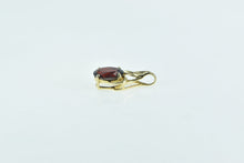 Load image into Gallery viewer, 14K Vintage Oval Garnet Wavy Classic Pendant Yellow Gold