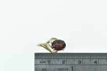 Load image into Gallery viewer, 14K Vintage Oval Garnet Wavy Classic Pendant Yellow Gold