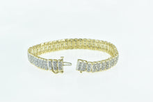 Load image into Gallery viewer, 10K 3.75 Ctw Diamond Encrusted Bar Link Tennis Bracelet 7" Yellow Gold