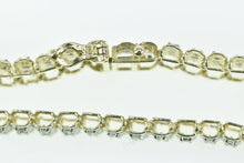 Load image into Gallery viewer, 10K 3.75 Ctw Diamond Encrusted Bar Link Tennis Bracelet 7" Yellow Gold
