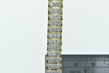 Load image into Gallery viewer, 10K 3.75 Ctw Diamond Encrusted Bar Link Tennis Bracelet 7" Yellow Gold