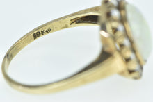 Load image into Gallery viewer, 10K Natural Opal 0.50 Ctw Zircon Halo Statement Ring Yellow Gold