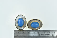 Load image into Gallery viewer, 18K Peter Brams Design Mother of Pearl Turquoise Earrings Yellow Gold