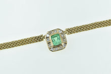 Load image into Gallery viewer, 14K 3.79 Ctw Emerald Diamond Halo Panther Chain Necklace 16.25" Yellow Gold