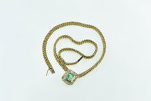 Load image into Gallery viewer, 14K 3.79 Ctw Emerald Diamond Halo Panther Chain Necklace 16.25" Yellow Gold